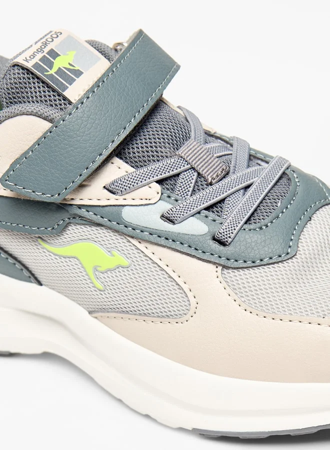 كانغاروس Boys' Panelled Sports Shoes with Hook and Loop Closure