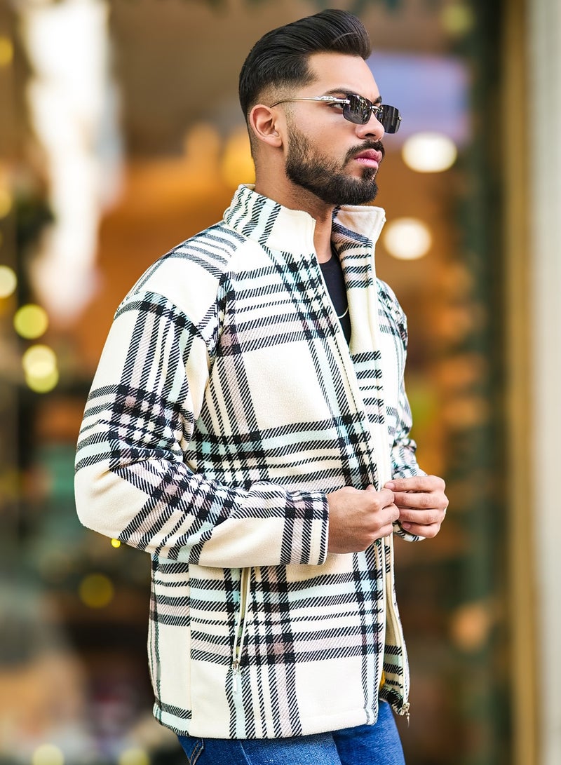مانياك شيرت رجالي بسحاب كامل أزرق من البوليستر والصوف - Image 2