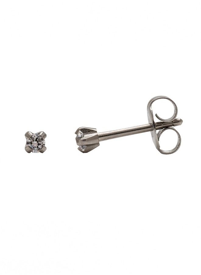 Studex - 2MM Cubic Zirconia Allergy-Free Stainless Steel Ear Studs - Image 1