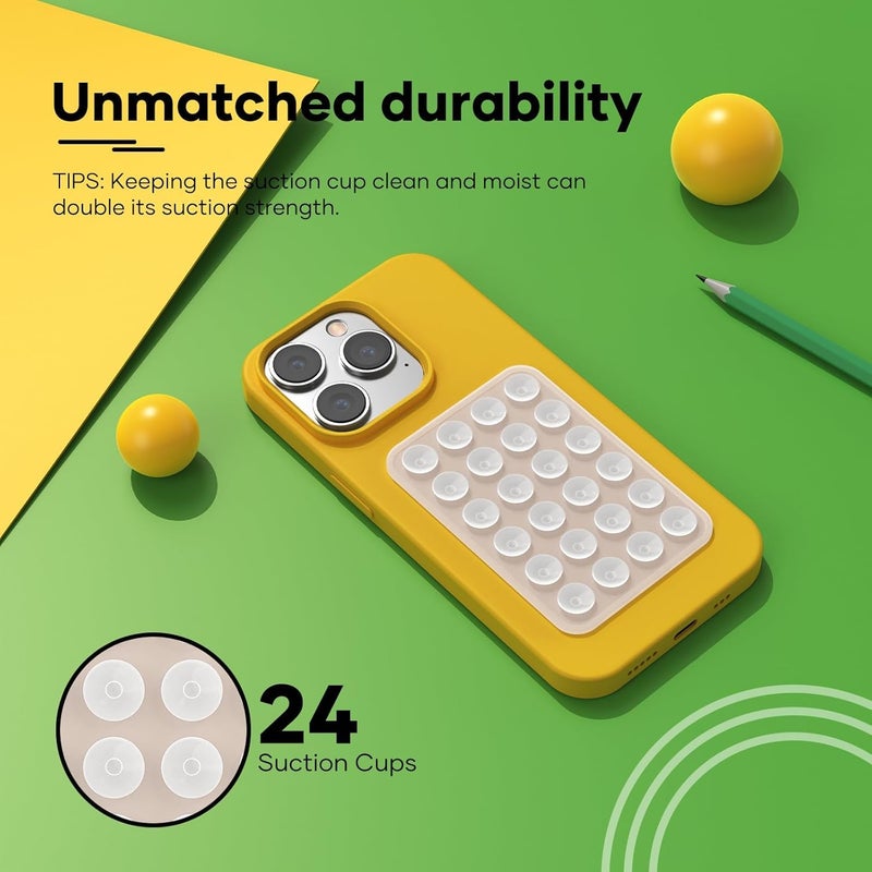 SKYCELL Rubber, Silicone Phone Stickers for Back Cover for Hands-Free Mobile Accessory Holder Grip, Video Phone Accessory Compatible Mirror, Shower-White (Pack of-2) - Image 4