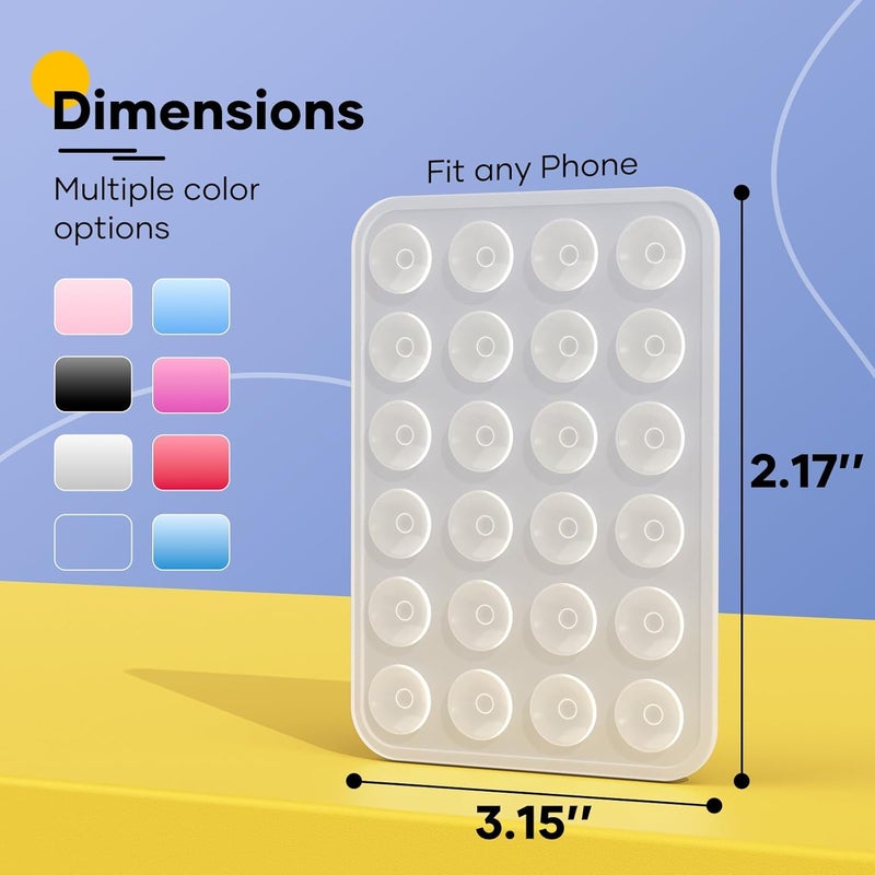 SKYCELL Rubber, Silicone Phone Stickers for Back Cover for Hands-Free Mobile Accessory Holder Grip, Video Phone Accessory Compatible Mirror, Shower-White (Pack of-2) - Image 5