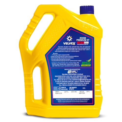 Velvex Zoom Premium 4T 15W-50 Fully Synthetic Motorcycle Oil (2500 ML) | Penta Max Protection for Bikes | Smoother Engine Operation | API SP | Suitable for Royal Enfield - Image 2