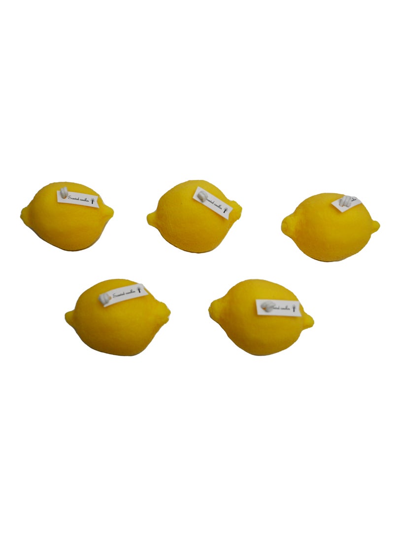 Innovity Lemon-Shaped Soy Candle Set - Refreshing Lime Basil and Citrus Fragrance in Yellow and Orange Colors for Vibrant Home Decor and Aromatherapy Experience  - Image 2