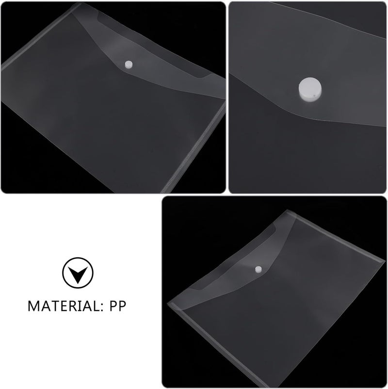 A4 Plastic Document Folder with Snap Button, 10pcs File Storage Organizer Bags for Office and School Filing - Image 3