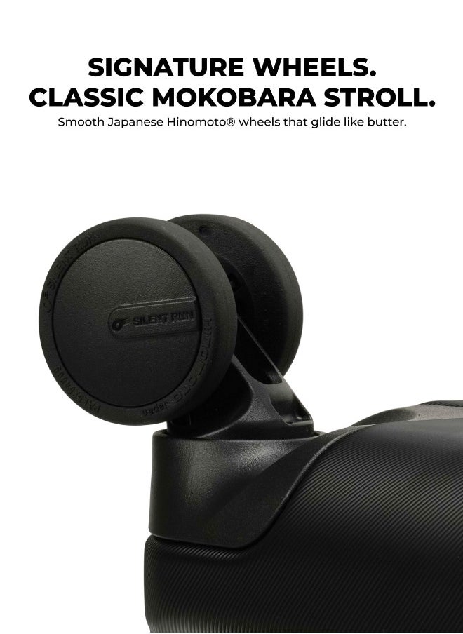 MOKOBARA The Access Trunk Large Luggage Expandable 8 Hinomoto Wheels TSA Lock Trolley for Travels (Black)