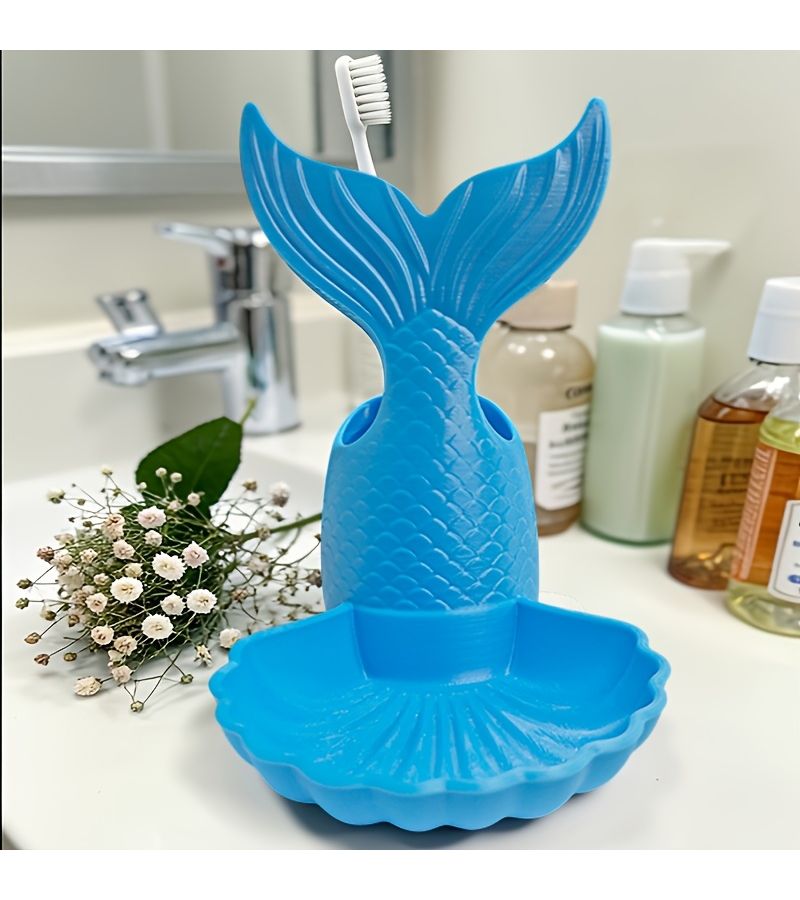Mermaid Bathroom Tray for Toothbrush Toothpaste Soap Organizer - Image 5