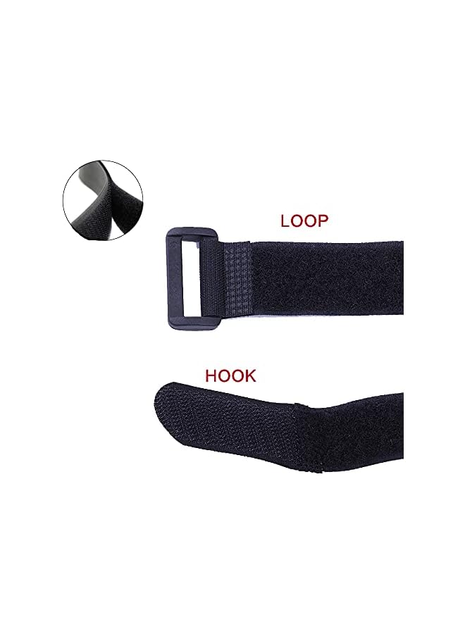 PROMASS promass 10Pack Hook and Loop Cable Straps,promass Black Self-Adhesive Nylon Straps Cable/Securing Straps with Buckles,Adjustable Reusable Cinch Straps,1"x 31"Cord Organizer (1"X31")  - Image 3