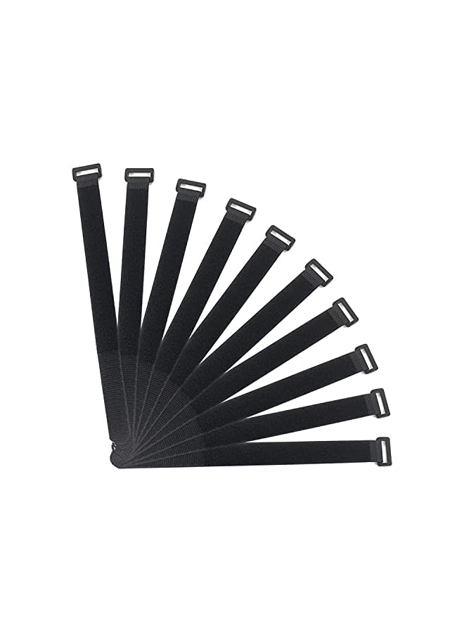 PROMASS promass 10Pack Hook and Loop Cable Straps,promass Black Self-Adhesive Nylon Straps Cable/Securing Straps with Buckles,Adjustable Reusable Cinch Straps,1"x 31"Cord Organizer (1"X31")  - Image 4