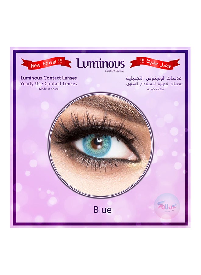 Luminous Unisex Pack Of 2 Blue Yearly Disposable Contact Lenses - Image 2