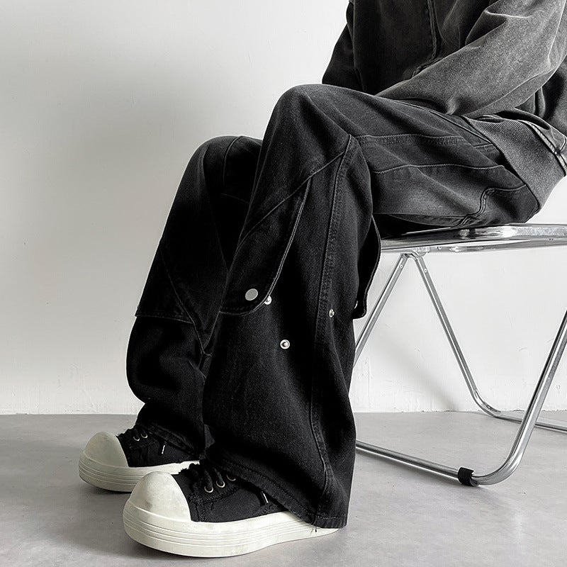 Unisex Classic Denim Jeans Loose Fit Daily Outdoor Wear - Image 5