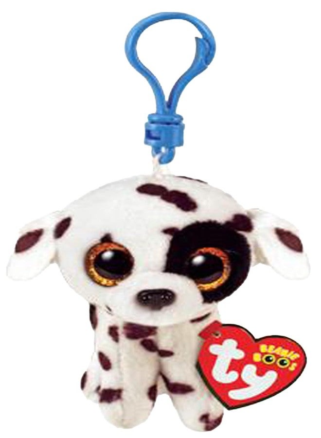 Ty - Plush Key Ring - Beanie Boos Clips - Dalmatian Dog - Luther - Black and White - with Gold Glitter Eyes - The Plush with Big Sparkling Eyes - 12 cm - 35254