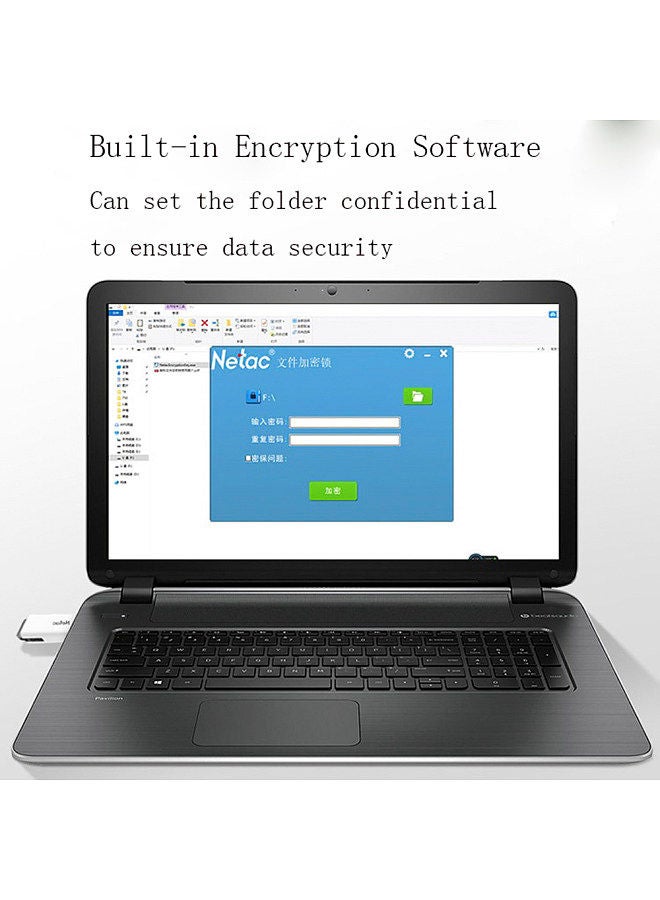 U185 128GB USB3.0 High-speed U Disk USB Flash Drive Built-in Encryption Software Small Size Plug and Play Wide Compatibility