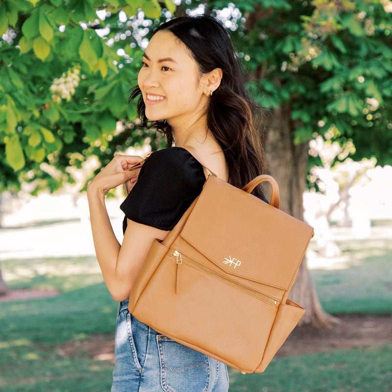 Freshly Picked Convertible Mini Classic Diaper Bag Backpack in Butterscotch - Stylish and Functional with 8 Pockets - Image 2