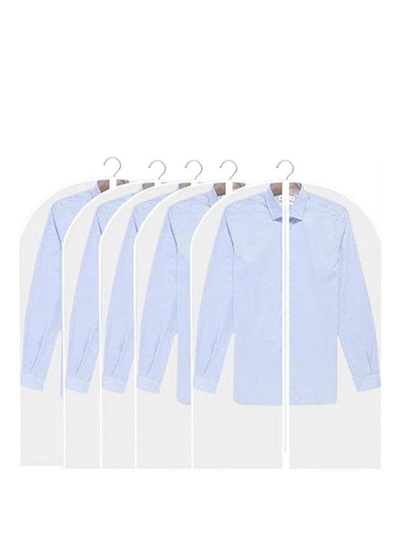5 Pack Clothes Dust Cover, Hanging Closet Organizers Garment Bags Dust Bags Dress Protector Zippered Suit Covers, Plastic Dust proof Suit Case for Coats Jackets Dresses Dress Shirts Trousers for Storage and Travel (5Pcs, 60cm * 80cm) - Image 1