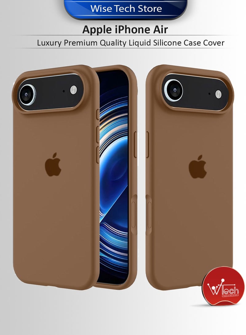 Wtech Apple iPhone Air 5G 2025 Luxury Premium Quality Liquid Silicone Case Cover (MCRPSN) - Dark Brown - Image 1