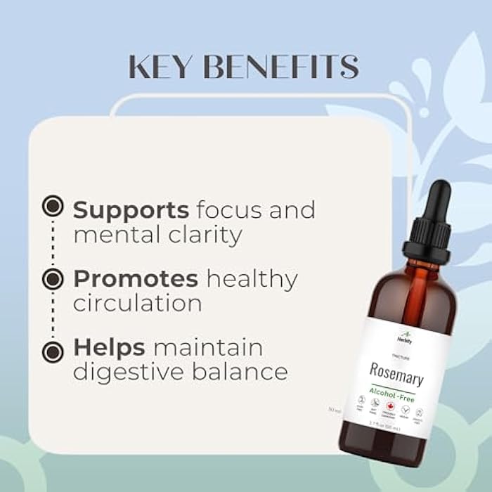 Herbity Rosemary Tincture – Alcohol-Free Herbal Extract for Focus, Circulation & Digestive Support – Vegan, Non-GMO, Glycerin-Based Supplement – (1.7 Fl Oz) - Image 3