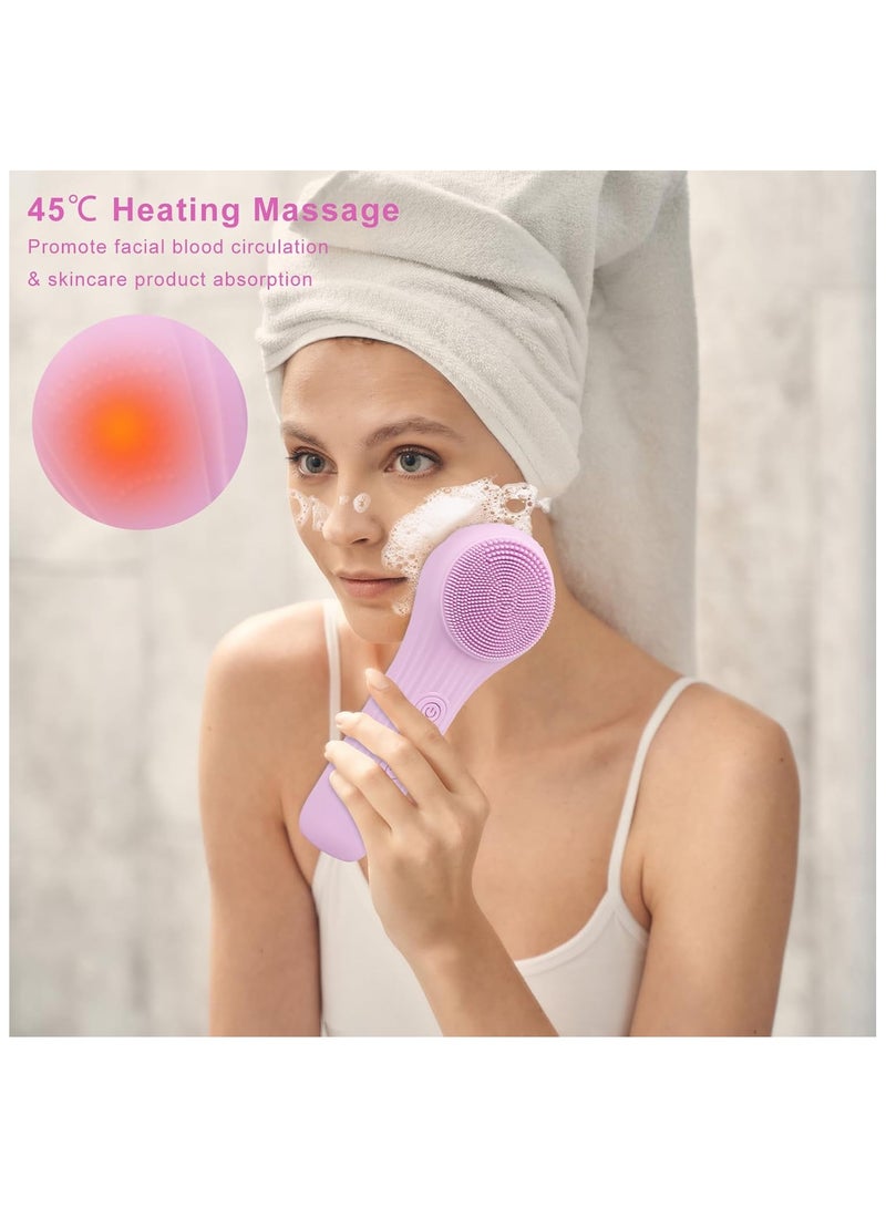 Generic Sonic Silicone Facial Cleansing Brush, Rechargeable Electric Face Scrubber for Women, Waterproof Face Wash Brush for Cleaning and Deep Cleansing and Exfoliating, Pink  - Image 4