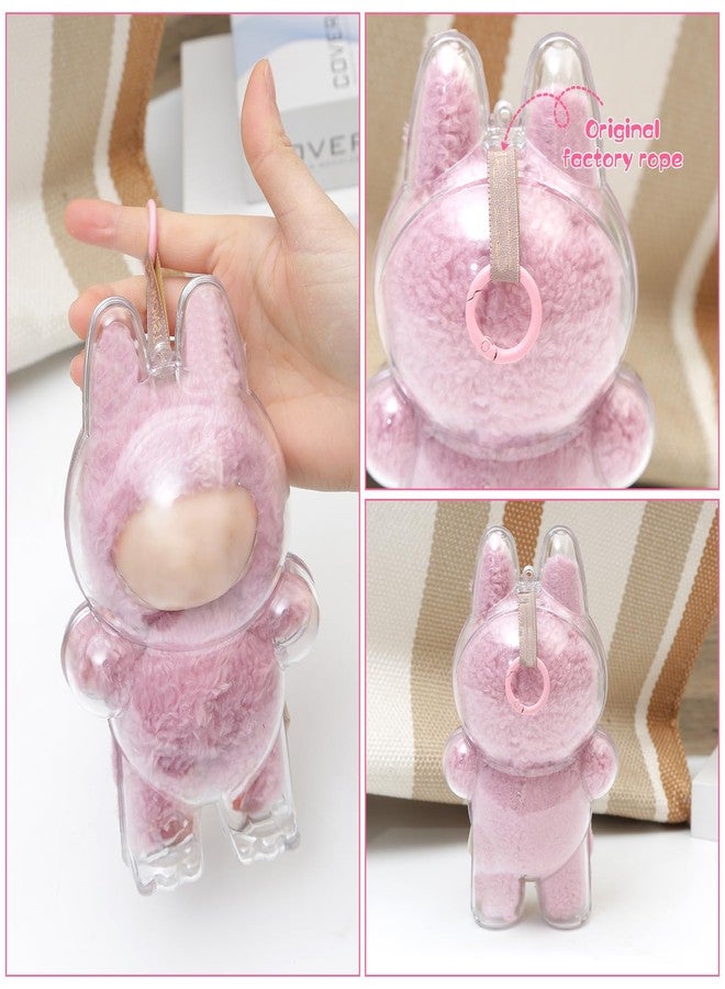 Moruiero 2PCS Protective Case for LABUBU, Clear Figure Display Bag with Keychain for Doll(Doll Excluded, 2PCS Style Standing) - Image 3