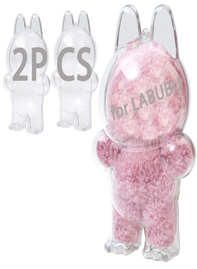 Moruiero 2PCS Protective Case for LABUBU, Clear Figure Display Bag with Keychain for Doll(Doll Excluded, 2PCS Style Standing) - Image 1
