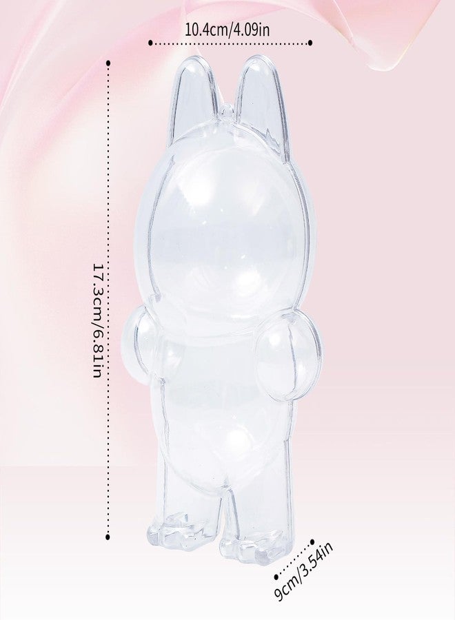 Moruiero 2PCS Protective Case for LABUBU, Clear Figure Display Bag with Keychain for Doll(Doll Excluded, 2PCS Style Standing) - Image 2