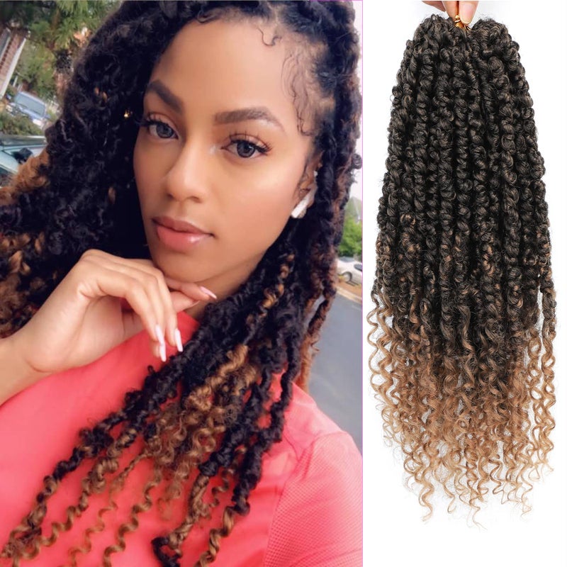 Passion Twist Crochet Hair Pre Looped 12 Inch 9 Packs Pretwisted Passion Twist HairSoft Pretwisted Ombre Crochet Hair For Women Short Curly Crochet Braids12T1B27