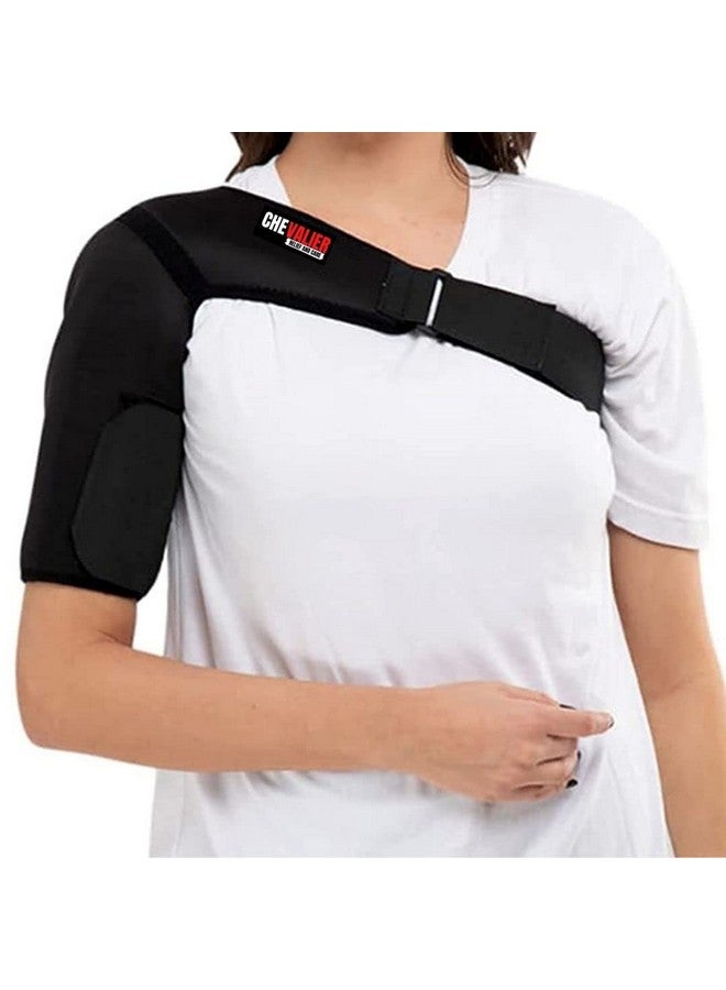 CHEVALIER Shoulder Sling Support Brace Shoulder Pain Relief for Men and Women, Black, Left/Right - Image 1