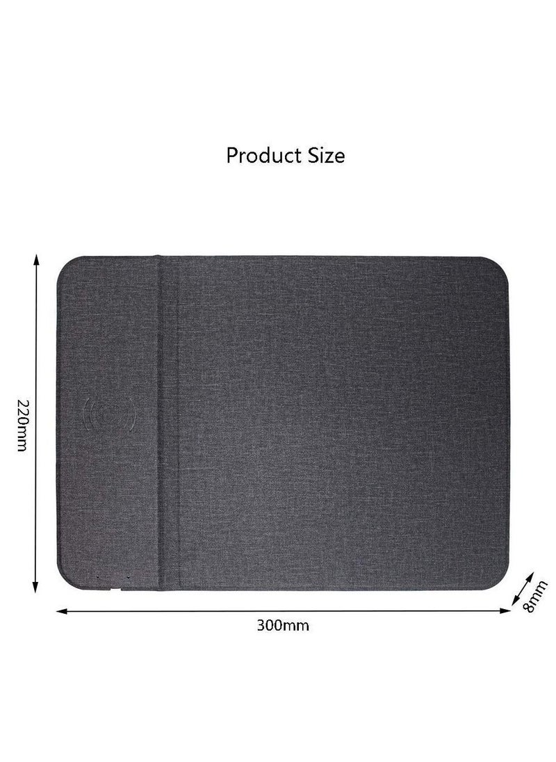 Excefore - Fast Wireless Charging Mouse Pad 15W Qi Certified Fabric Case Friendly Large Wireless Charger Gaming Mouse Mat for iPhone 14/13/12 Pro/Xs/X/8/11 Samsung S10 Note 10 Gogle Pixel 4/3 XL - Image 1