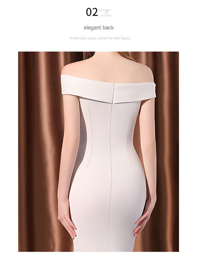 Off-Shoulder White Dress