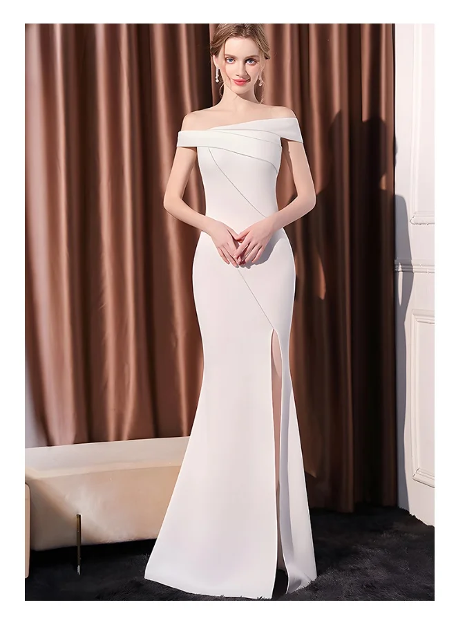 Madam Uniq Elegant Off-Shoulder Mermaid Evening Gown
