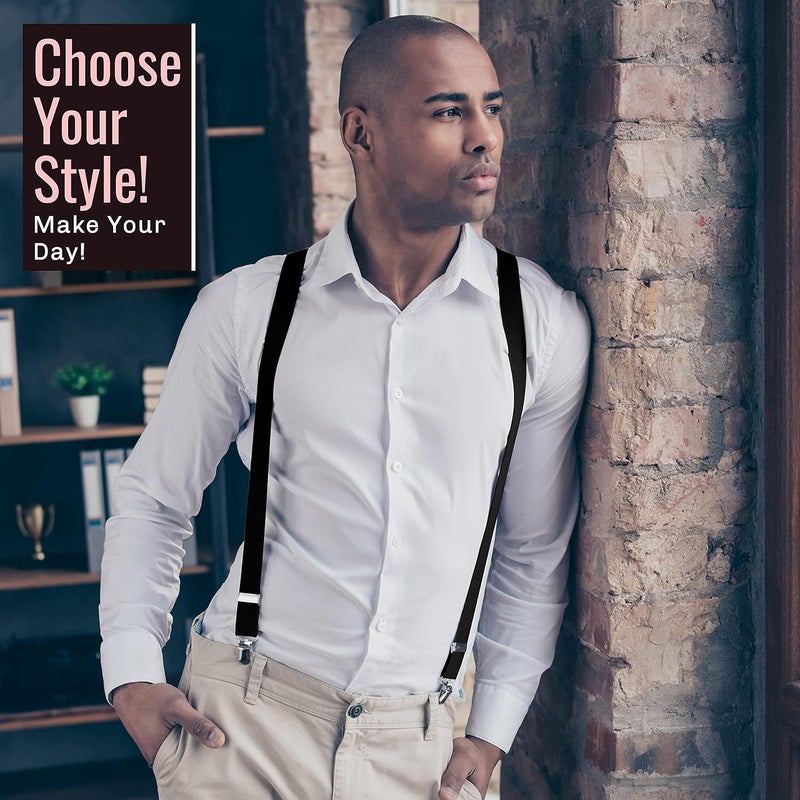 DIBI حمالات للرجال - حمالات قابلة للتعديل على شكل Y مع 3 مشابك قوية متينة - Image 4