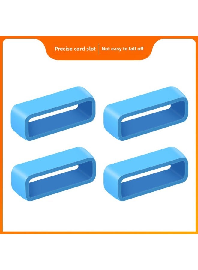 Loquat Watch Buckle Strap Activity Ring Accessories Strap Ring Silicone Buckle Watch Strap Ring Replacement Ring Universal Buckle-Color:Blue 【4 Pieces】 - Suitable For Watch Strap Width 20mm  - Image 1