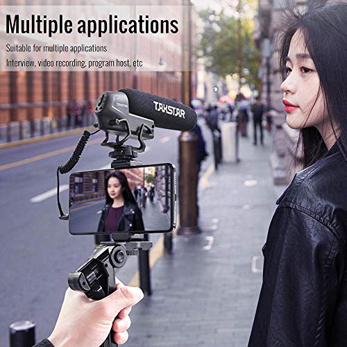 TAKSTAR SGC-600 On-Camera Condenser Interview Microphone 3.5mm Plug with Windscreen Cold Shoe Mount Compatible with Canon Nikon Sony DSLR Cameras Camcorders - Image 4