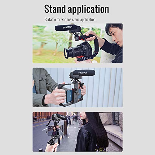 TAKSTAR SGC-600 On-Camera Condenser Interview Microphone 3.5mm Plug with Windscreen Cold Shoe Mount Compatible with Canon Nikon Sony DSLR Cameras Camcorders - Image 3