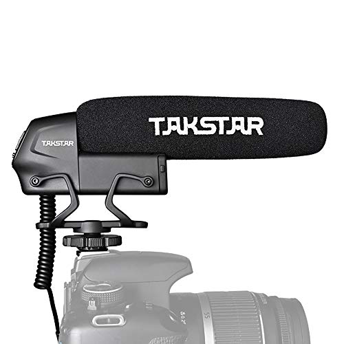 TAKSTAR SGC-600 On-Camera Condenser Interview Microphone 3.5mm Plug with Windscreen Cold Shoe Mount Compatible with Canon Nikon Sony DSLR Cameras Camcorders - Image 1