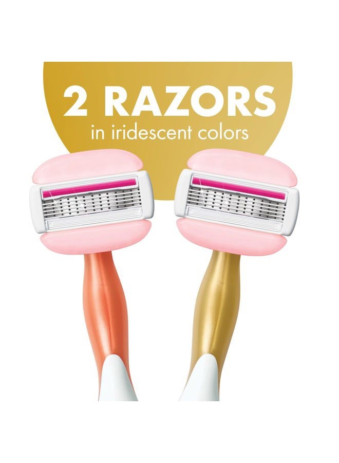 Bic Soleil Glide Disposable Razors for Women, 5 Blades With Shea Butter Moisture Strip For a Smooth Glide, 2 Piece Womens Razor Set - Image 2