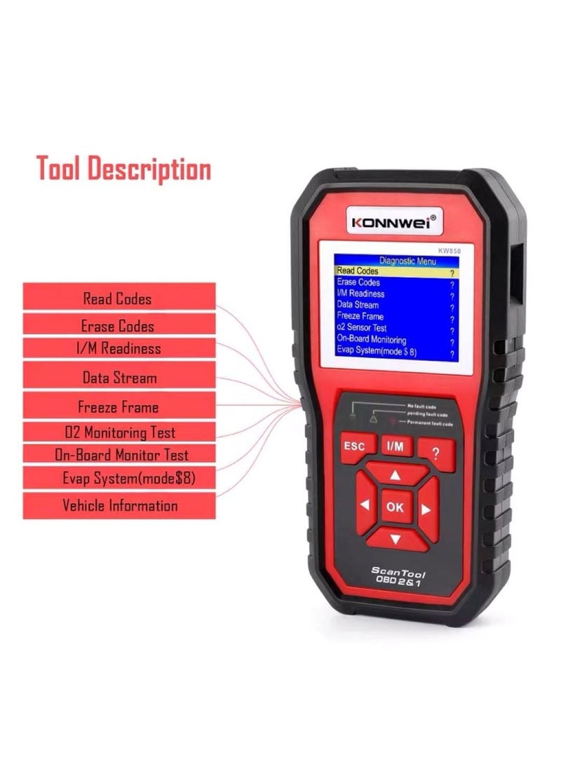 كونوي سيارة obdii الماسح الضوئي القارئ أدوات الماسح الضوئي للسيارات السيارات رمز القارئ أدوات تشخيص السيارات  - Image 3