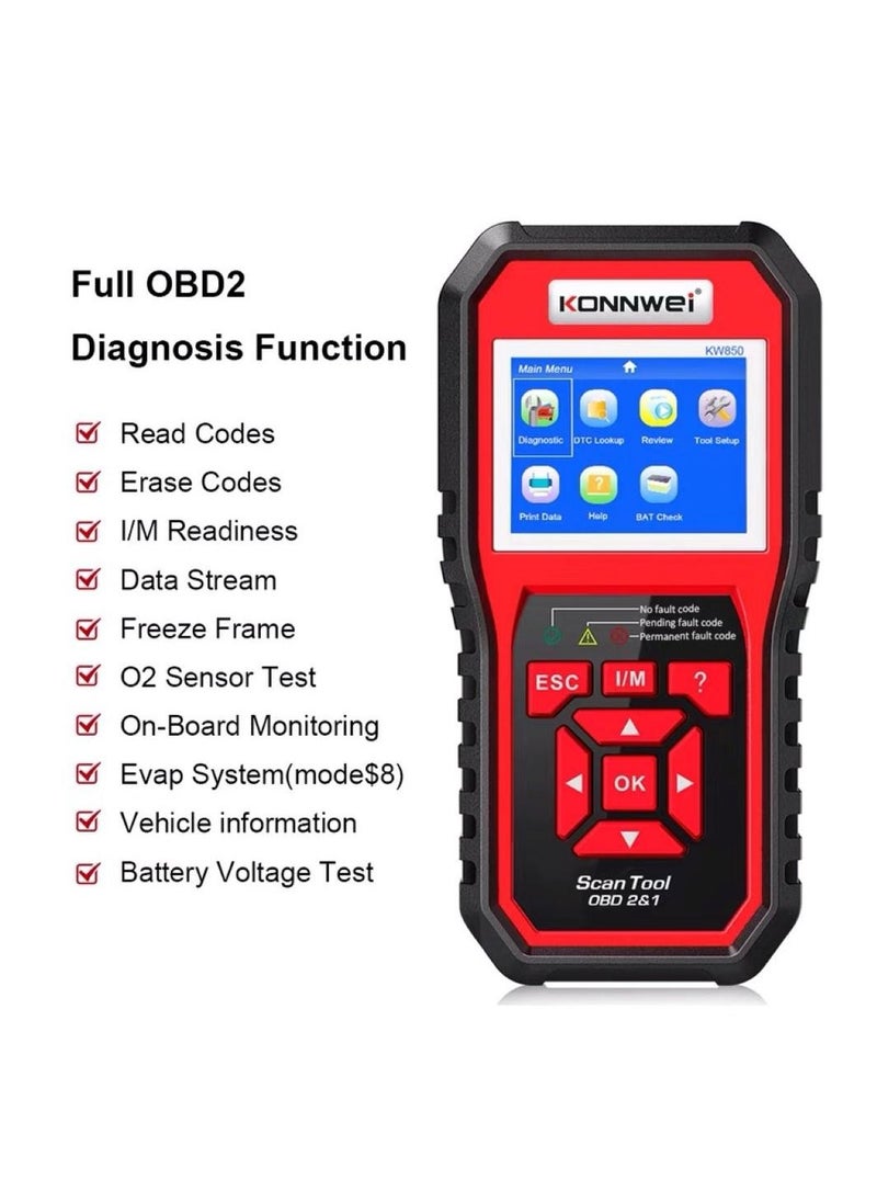كونوي سيارة obdii الماسح الضوئي القارئ أدوات الماسح الضوئي للسيارات السيارات رمز القارئ أدوات تشخيص السيارات  - Image 2