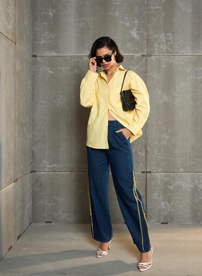 ساسافراس جينز نسائي مستقيم بخصر مرتفع من ساسافراس مزين بالشرابات - Image 2