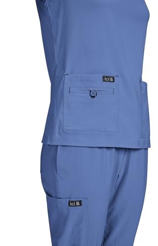 KOI Basics 373 Women's Becca Top (True Ceil, Small) - Image 3