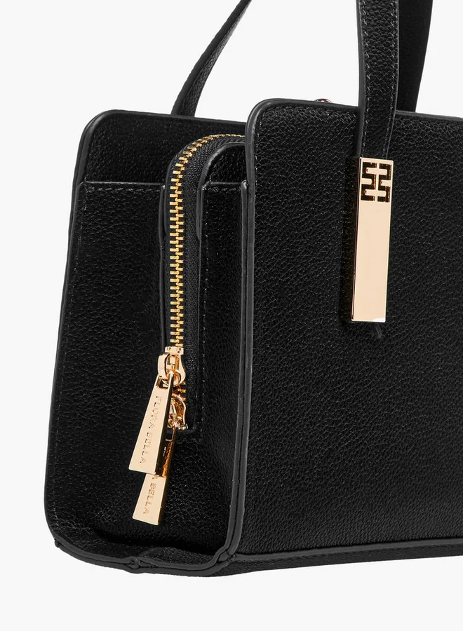 Flora Bella By Shoexpress Solid Tote Bag with Double Handle and Zip Closure