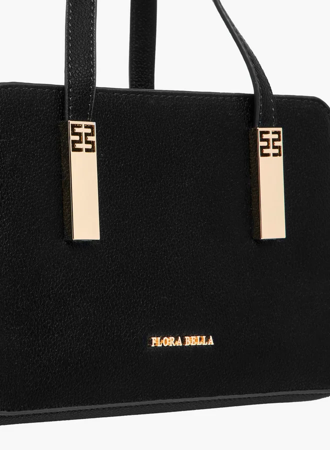 Flora Bella By Shoexpress Solid Tote Bag with Double Handle and Zip Closure