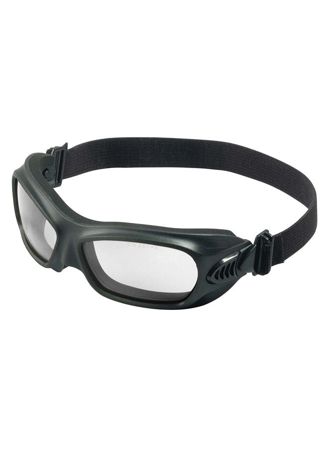 KLEENGUARD KleenGuard Wildcat* Safety Goggles (20525), Heat Resistant, Clear Anti-Fog Lens, Flexible Wraparound Black Frame, 12 Pairs / Case