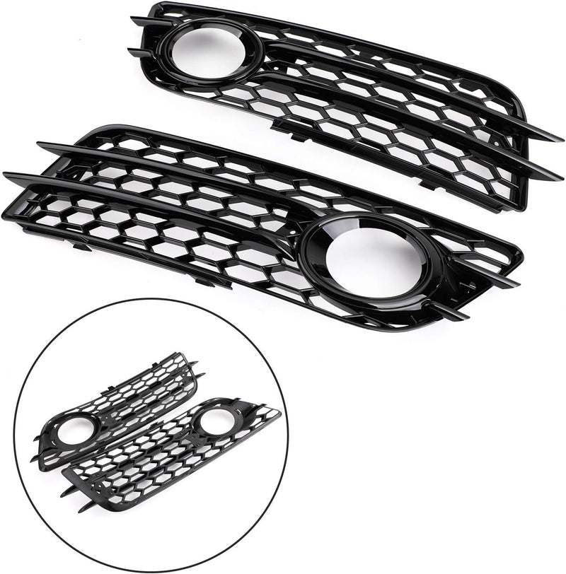 Topteng Honeycomb Style Fog Light Grill Bumper for Audi A4 S-LINE (2008-2012) & Audi S4 (2008-2012) - Image 4