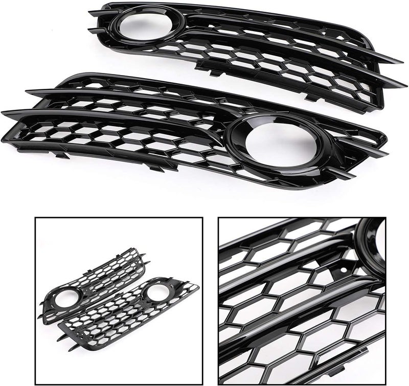 Topteng Honeycomb Style Fog Light Grill Bumper for Audi A4 S-LINE (2008-2012) & Audi S4 (2008-2012) - Image 5