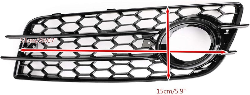 Topteng Honeycomb Style Fog Light Grill Bumper for Audi A4 S-LINE (2008-2012) & Audi S4 (2008-2012) - Image 3