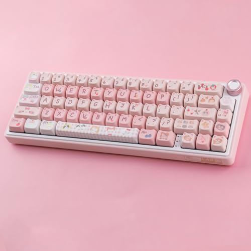 TYRIXKI PBT Keycaps 140 Keys Pink Meow Meow Cat Keycaps Dye-Sublimation Cute Keycap Mao Profile Custom Keycap for Cherry Gateron MX Swithes Mechanical Gaming Keyboards - Image 3