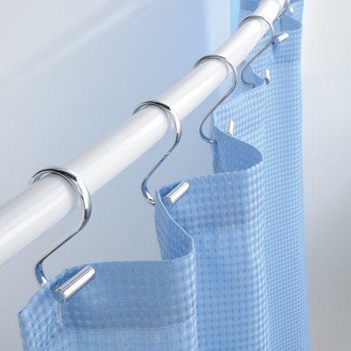 InterDesign iDesign T-Bar Metal Curtain, Rust Resistant Shower Hooks Rings for Kid's, Guest, Master Bathroom, Set of 12, Chrome - Image 2