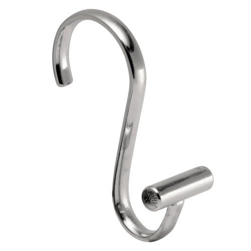 InterDesign iDesign T-Bar Metal Curtain, Rust Resistant Shower Hooks Rings for Kid's, Guest, Master Bathroom, Set of 12, Chrome - Image 1