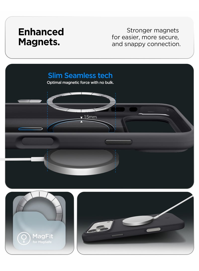 Spigen Silicone Fit MagFit for iPhone 17 Pro Max MagSafe Case Cover - Black - Image 5