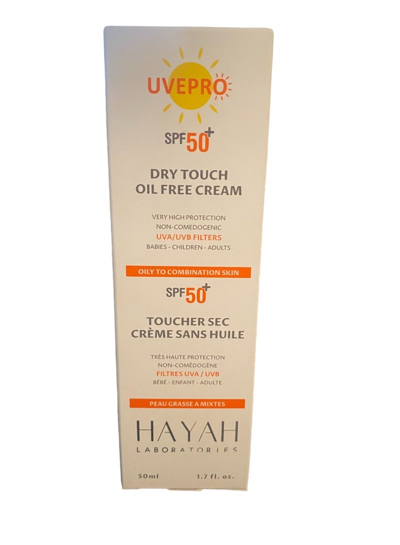 Hayah Uvepro SPF 50+ Dry Touch Oil Free Cream Clear 50ml - Image 1